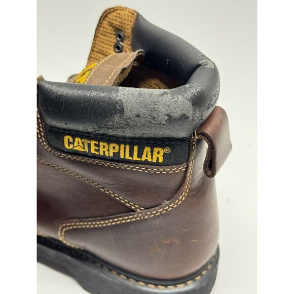 CAT Caterpillar P72365 Men's Soft Toe Brown Leather Work Boots Men 10.5 - Picture 6 of 12